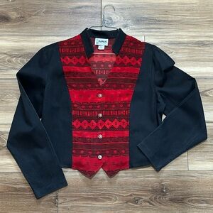 Banjo western wear shirt. Size XL, Red and Black